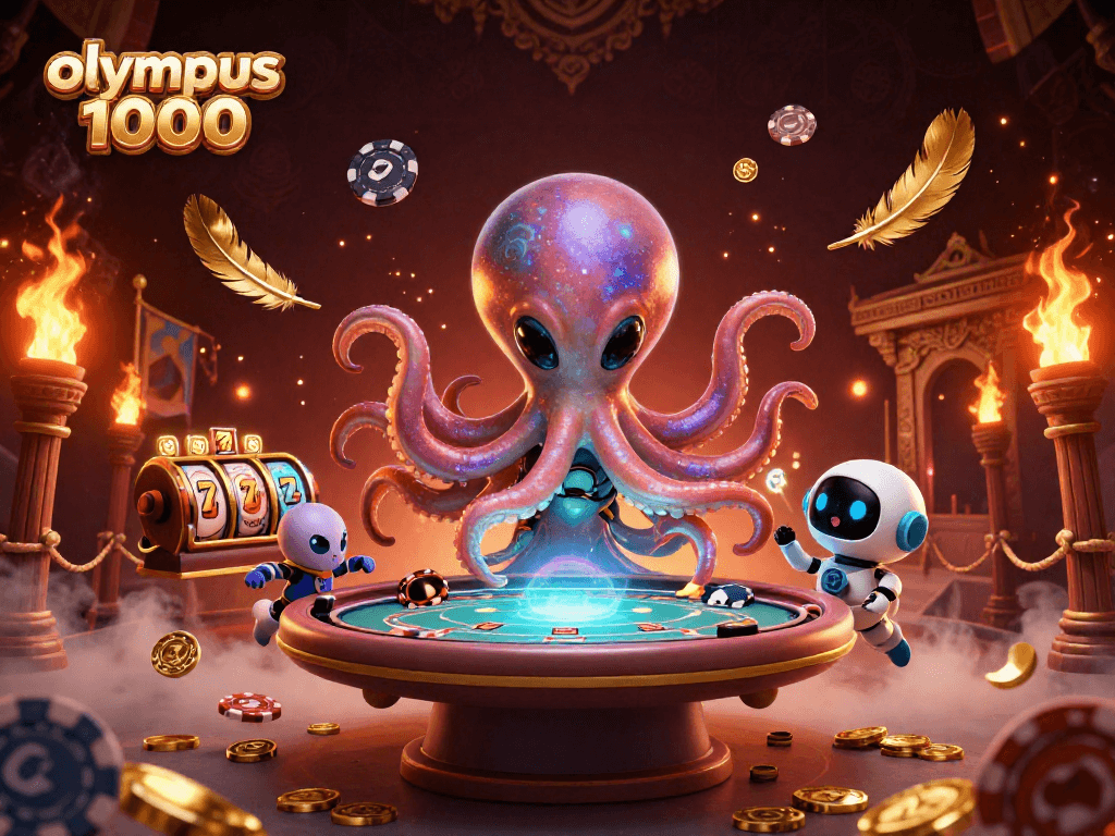 Menangkan jackpot di olympus 1000 dengan slot dan poker seru dalam ilustrasi kasino digital yang menakjubkan.