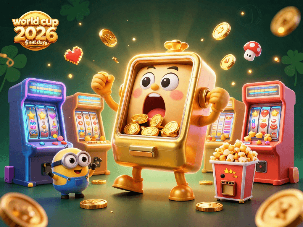 Win big with the world cup 2026 final date slot machines celebrating jackpots in an energetic casino scene.