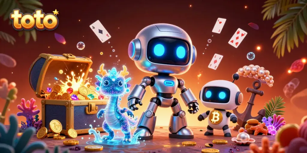 Engage with innovative toto gaming experiences in a vibrant 3D illustration of a cyberpunk world.