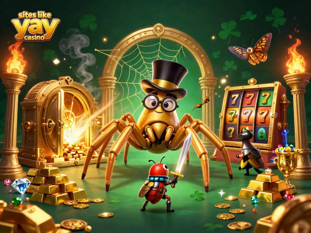 Experience thrilling slots and games at sites like yay casino with this vibrant 3D illustration.