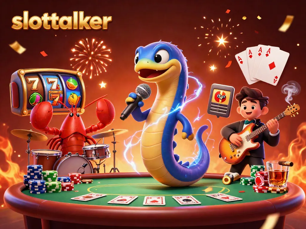 Experience exciting gameplay with slottalker, vibrant underwater casino scene featuring a DJ electric eel and band.