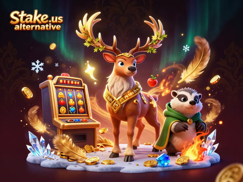 Play and win on top stake.us alternative slot machines in a vibrant casino setting.