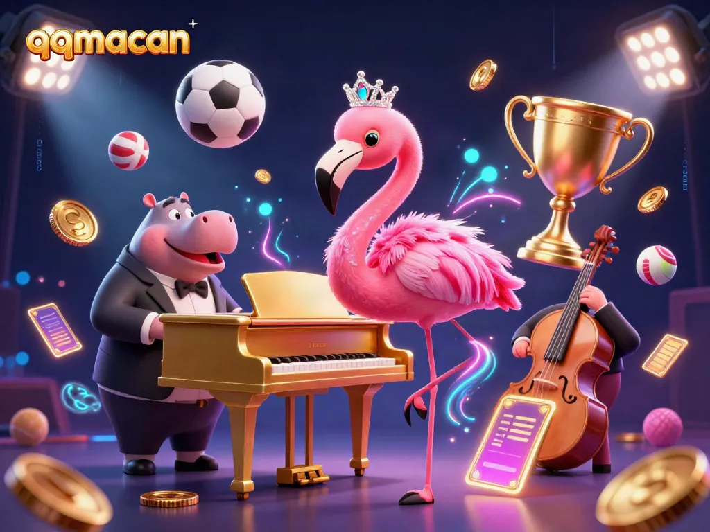 Experience thrilling gaming moments at qqmacan with lively 3D characters and vibrant casino elements.