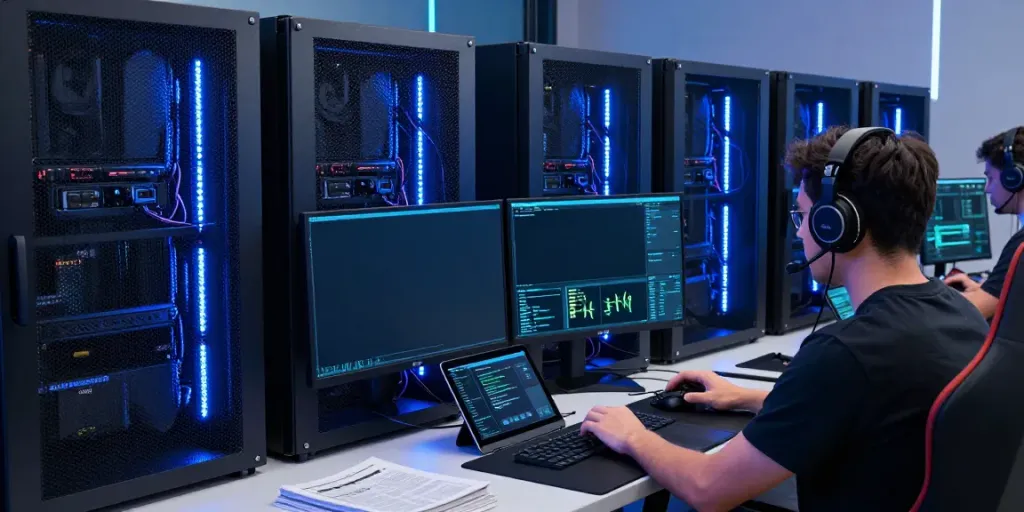 singatoto server room with advanced technology monitoring gaming stability