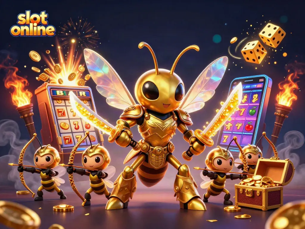 Experience thrilling jackpots in online slot games surrounded by colorful, dynamic casino elements.