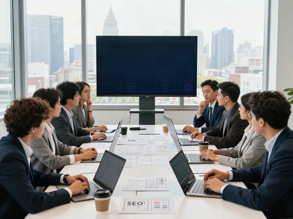 Collaborative team discussing best affordable SEO services for small businesses 2026.