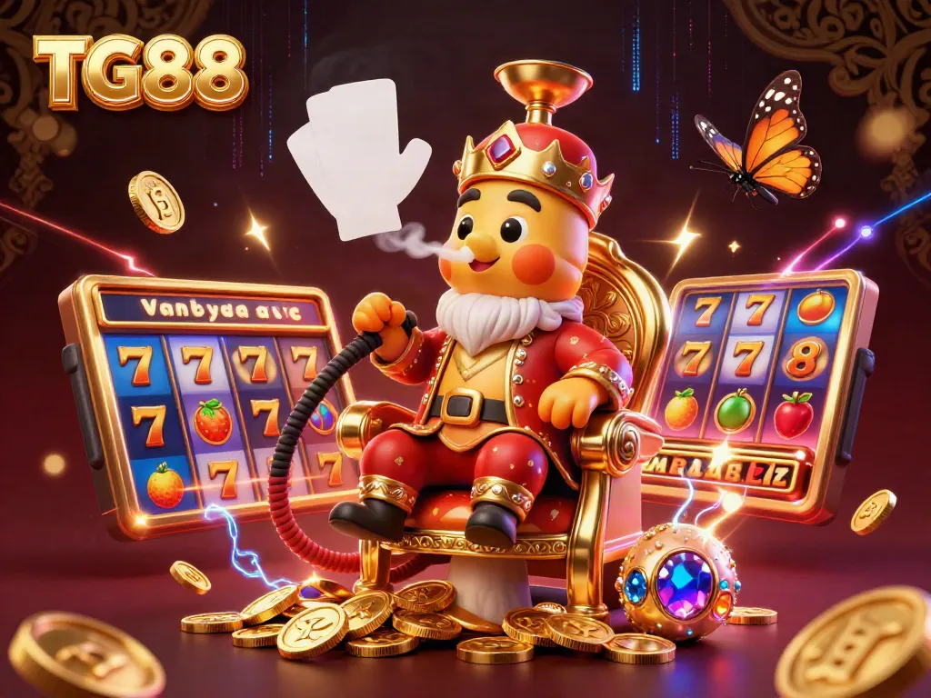 Experience the excitement at TG88 with this vibrant illustration showcasing fantasy casino elements and vibrant visuals.