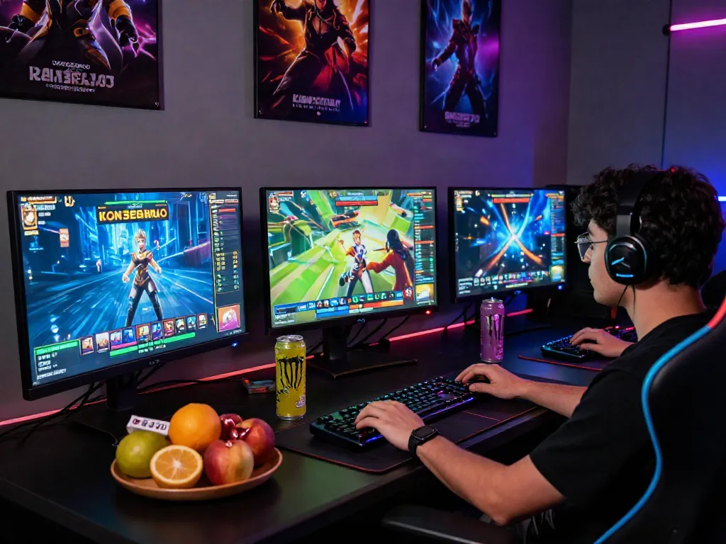 Pengalaman bermain Kanjengslot dengan setup gaming modern dan suasana menggembirakan.