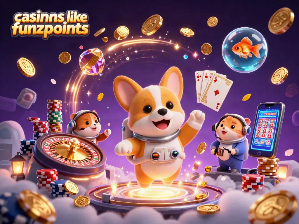Play exciting games at casinos like Funzpoints with this dynamic 3D illustration.