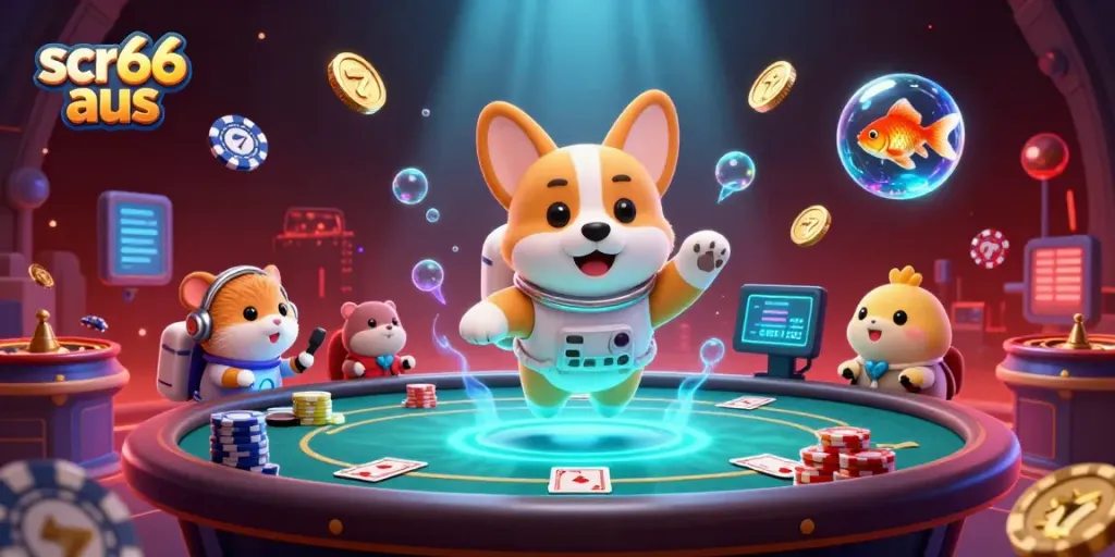 Experience the thrill of scr66 aus with a playful space casino atmosphere featuring interactive characters.