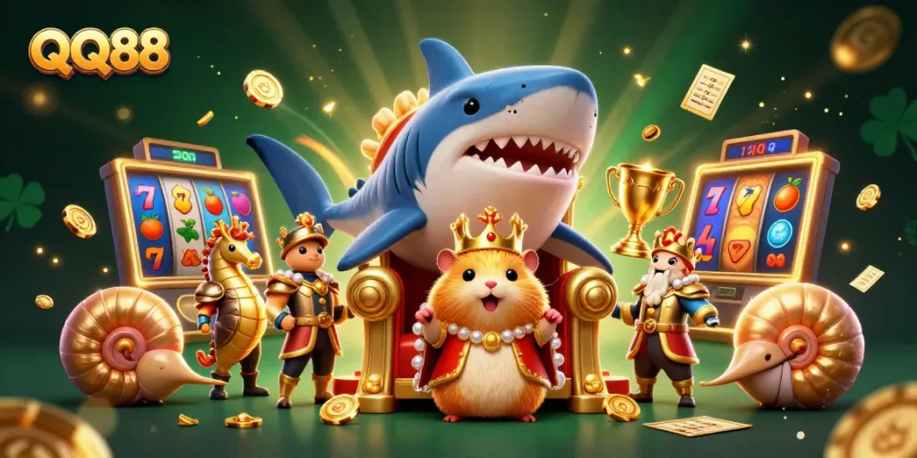 Join QQ88 to experience vibrant casino gaming with thrilling slots and royal characters.