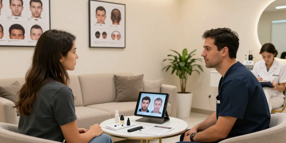 Hair transplant Turkey price consultation in a modern clinic.