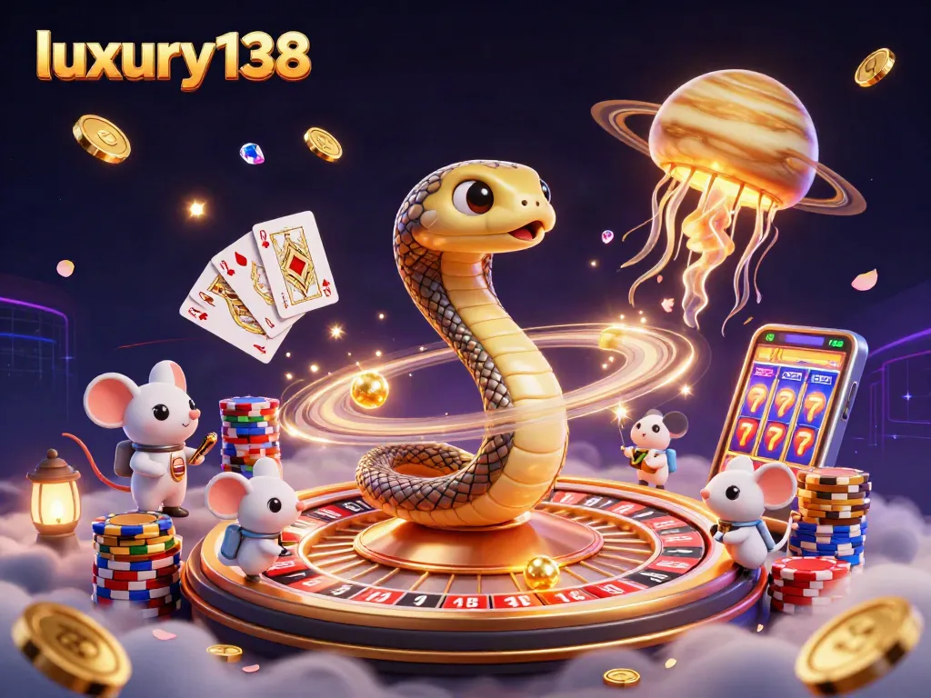 Play exciting games on luxury138 with a unique cosmic casino experience, featuring vibrant characters and dazzling effects.