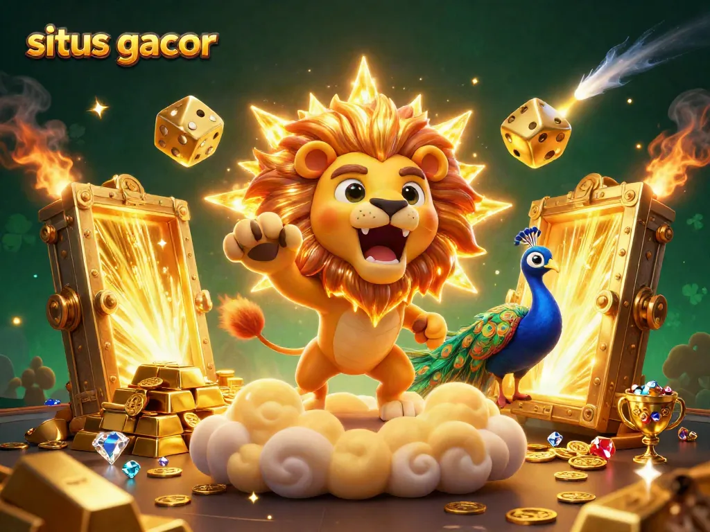 Engage with the thrilling atmosphere of situs gacor, featuring a dynamic 3D casino scene.
