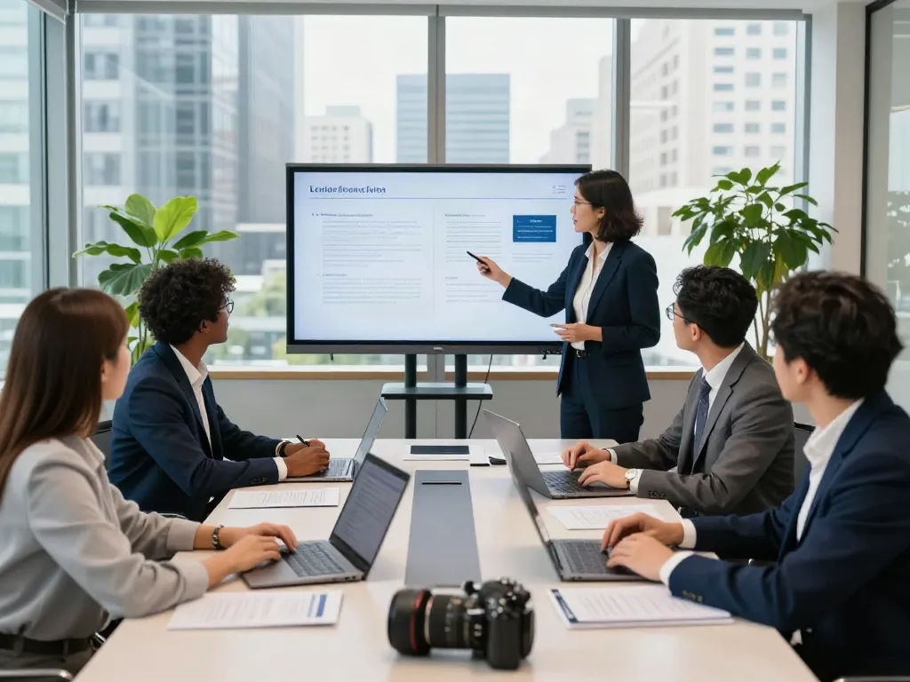 Collaborative team at Lead Roedl consulting in a modern office.