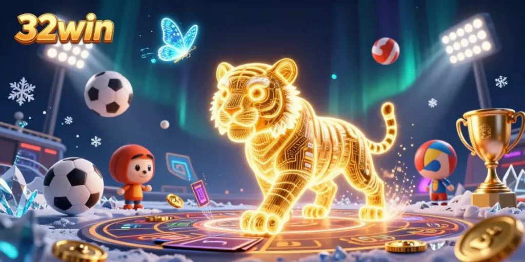 Experience the thrill of 32win in a vibrant 3D digital casino filled with sports action.