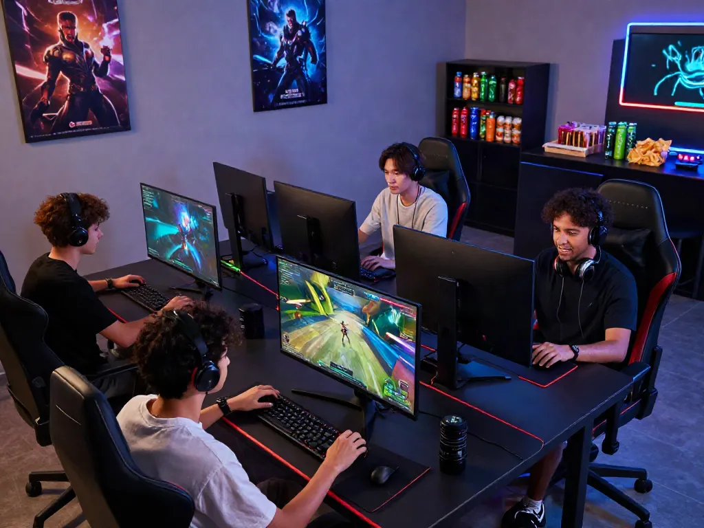 Engaged players on luxury333 gaming platform enjoying multiplayer sessions in a modern gaming lounge.