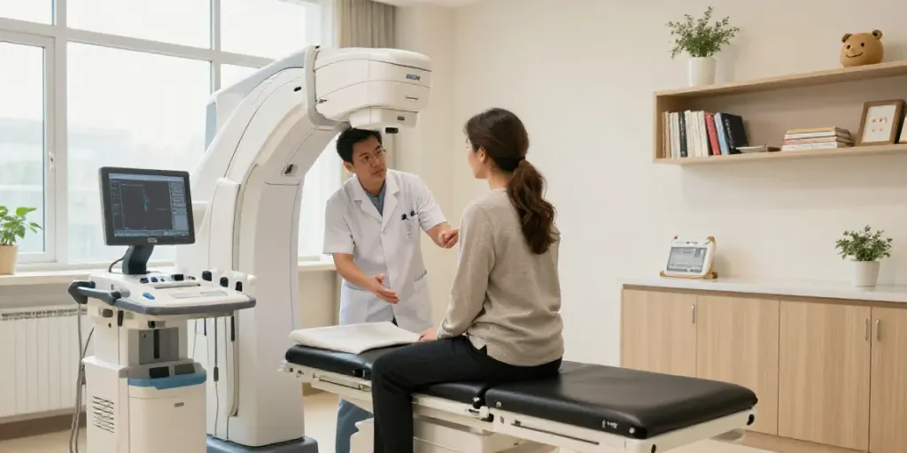 Röntgenreizbestrahlung in der Nähe - modernes Diagnostikzentrum mit freundlichem medizinischen Personal.