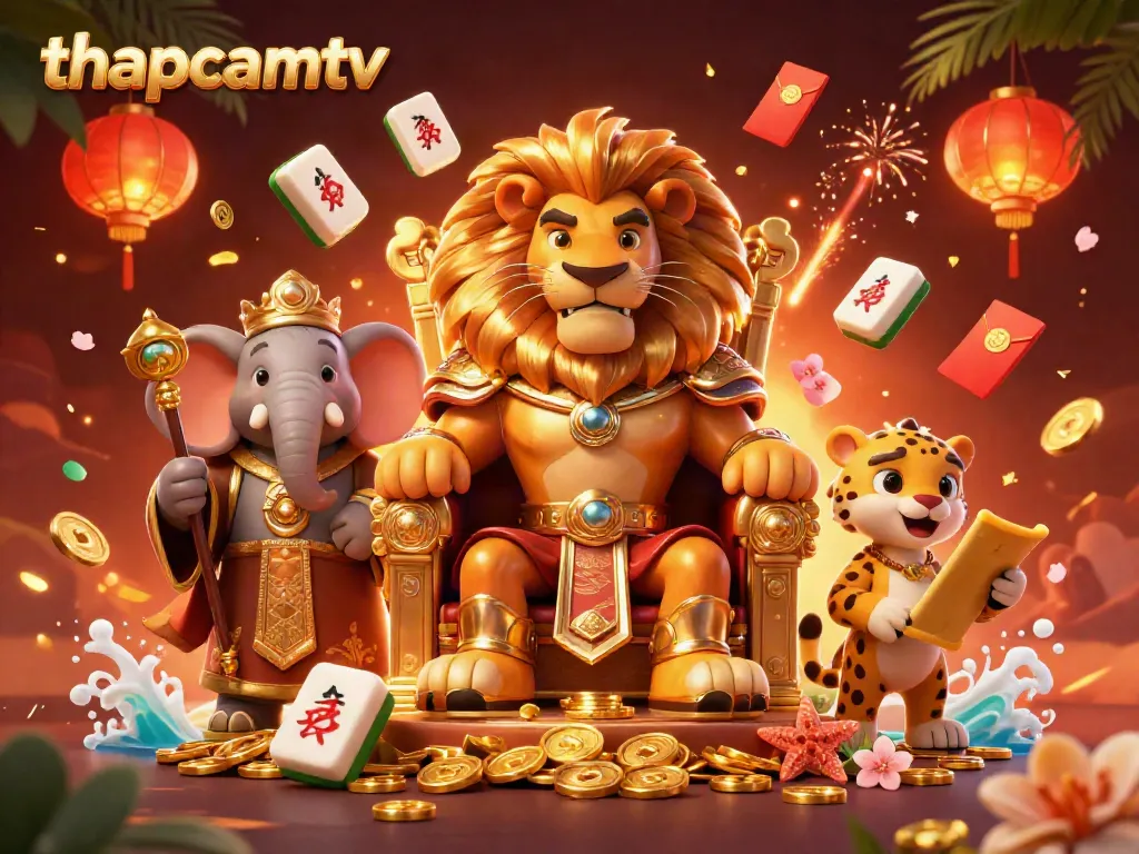 Experience thapcamtv's vibrant sports betting scene filled with playful characters and rich casino elements.