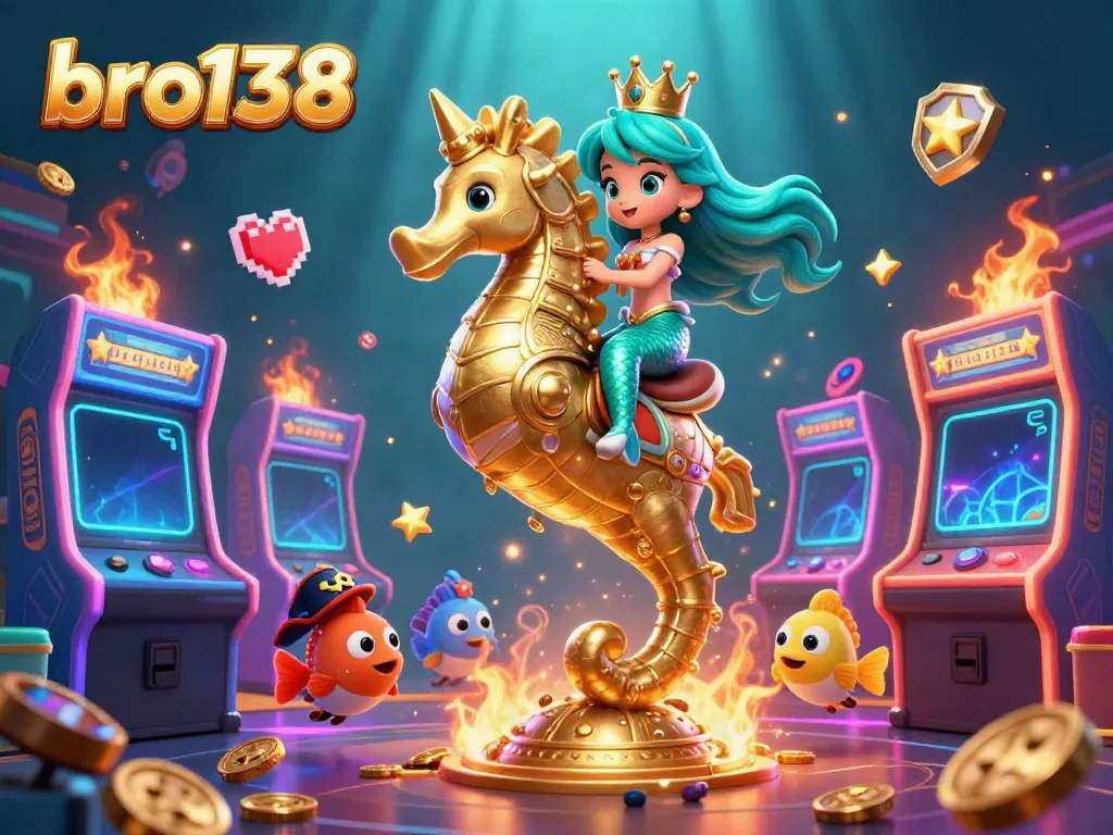Spin, win, and have fun with bro138's vibrant gaming elements featuring a mermaid and sea creatures.