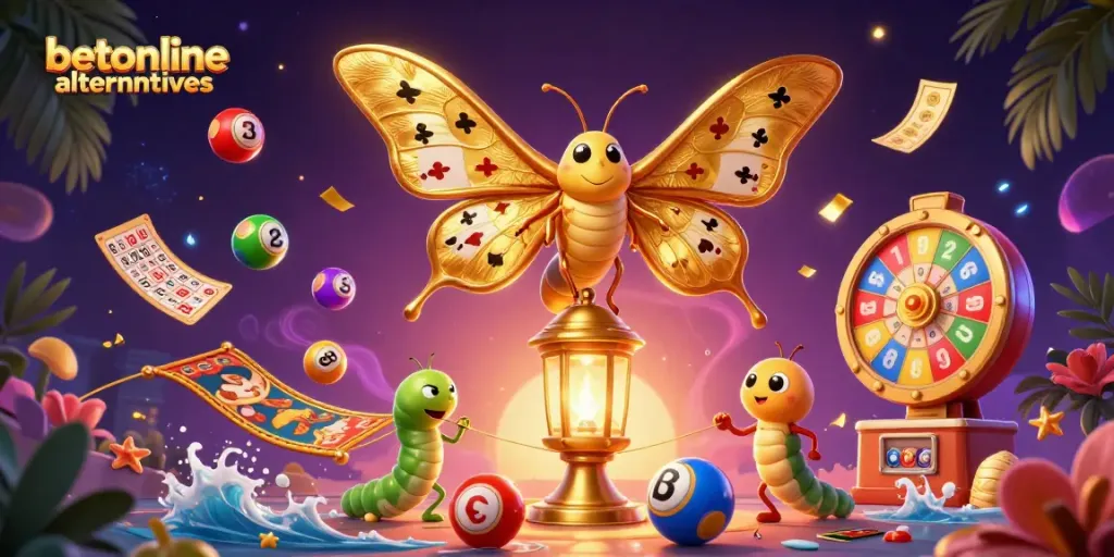 Experience betonline alternatives with vibrant casino elements and magical energy in a captivating scene.