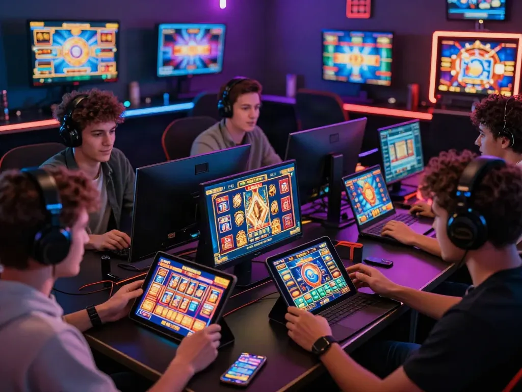 Engaged players exploring various slot games in an exciting online gaming environment